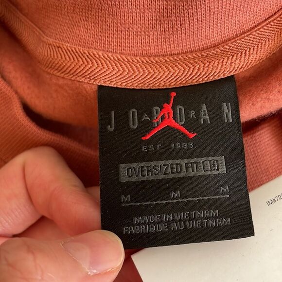 NWT Jordan Flight Fleece Crewneck Oversized Sweatshirt Sky J Orange - Picture 6 of 7